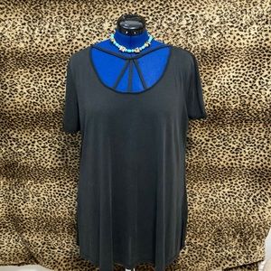 FINAL MARKDOWN-black tunic blouse size 1X (2 for $15 sale)